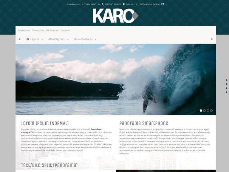 Standardvariante des KARO Flex Layouts